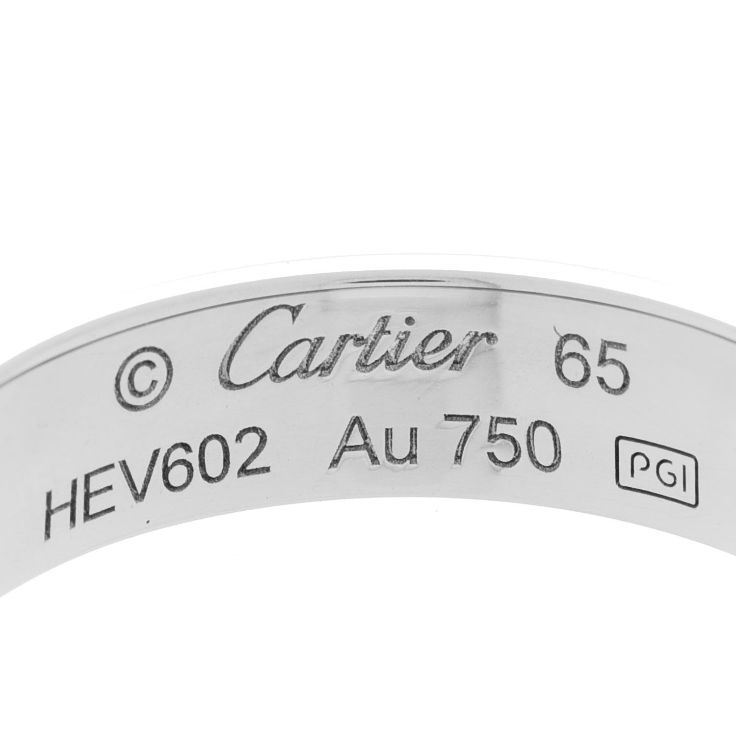 Cartier 18K White Gold 5.5mm LOVE Ring 65 11 4 of 4