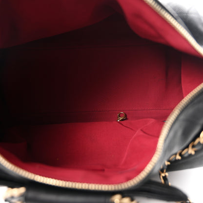 Chanel Grained Calfskin Lambskin Quilted Large Bowling Bag Black 5 of 10