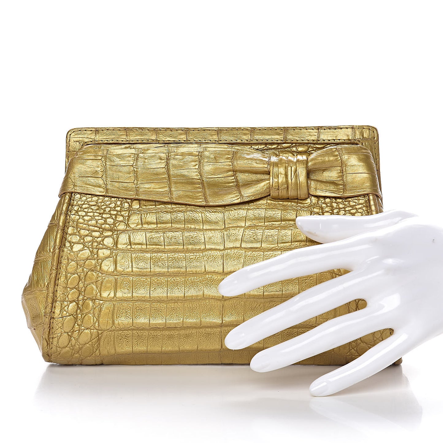 Crocodile Clutch Gold