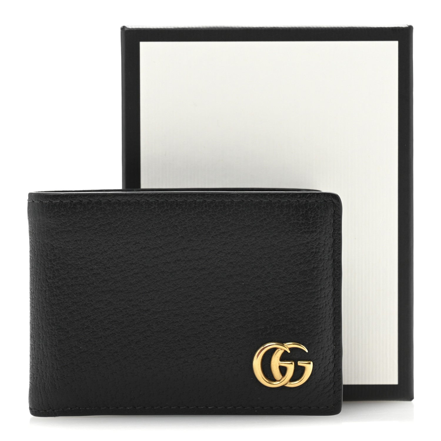 Gucci Calfskin Boar Effect GG Marmont Bi-Fold Wallet Black 10 of 10