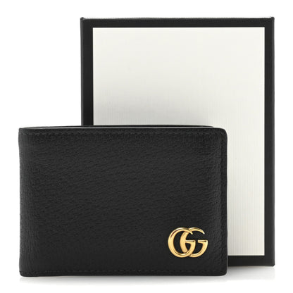 Gucci Calfskin Boar Effect GG Marmont Bi-Fold Wallet Black 10 of 10