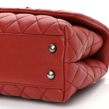 Chanel Caviar Quilted Mini Coco Handle Flap Dark Red 9 of 10