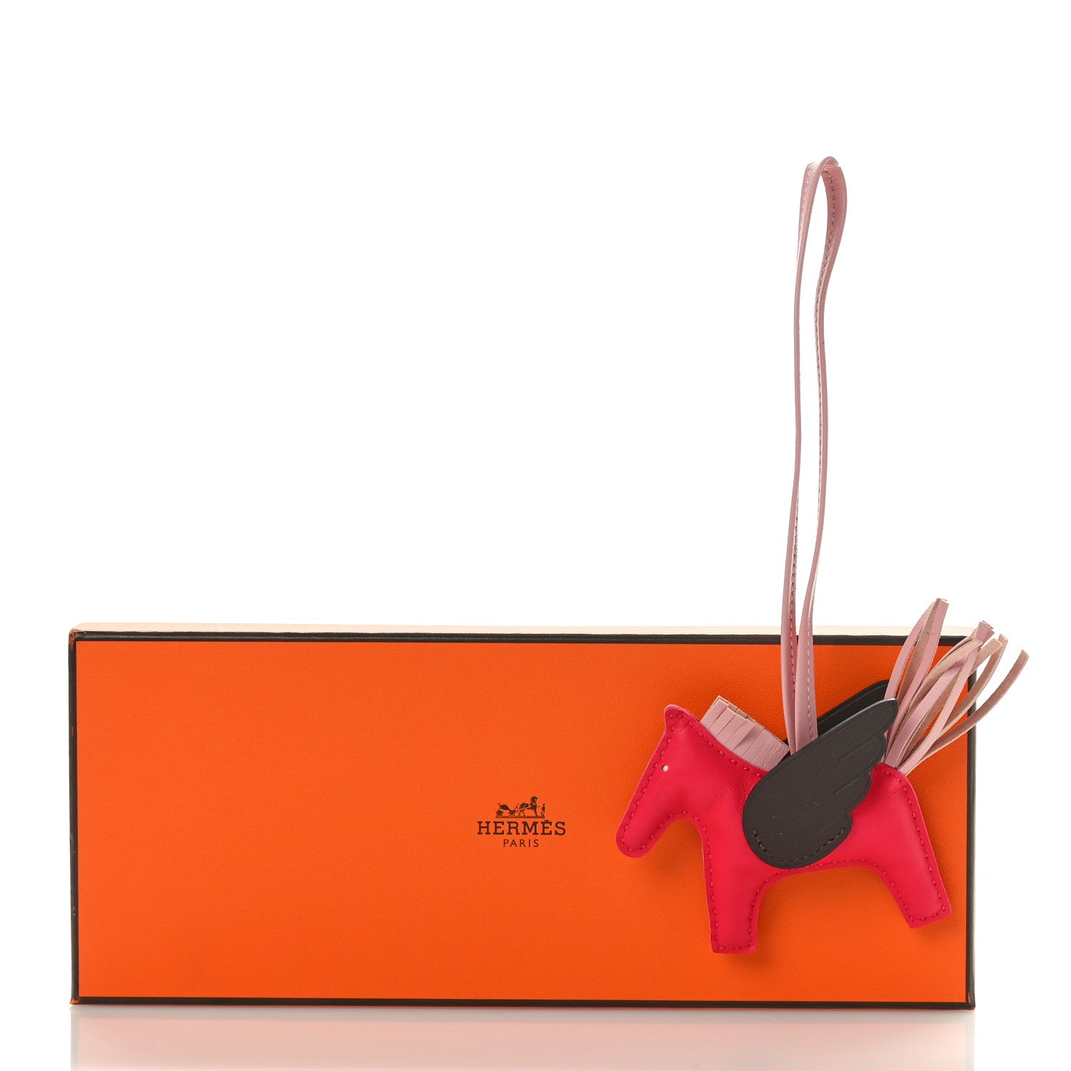 Hermes Milo Lambskin Grigri Rodeo Pegase Horse Bag Charm MM Framboise Rose Sakura Rouge Sellier 4 of 4