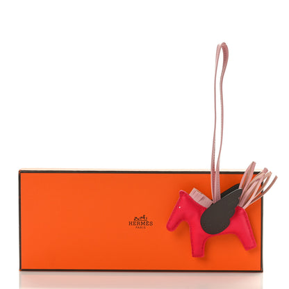 Hermes Milo Lambskin Grigri Rodeo Pegase Horse Bag Charm MM Framboise Rose Sakura Rouge Sellier 4 of 4