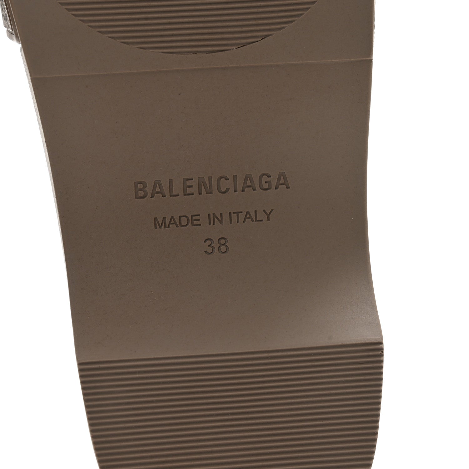 Balenciaga Rubber Allover Logo Womens Pool Wedge Slide Sandals 38 Dark Mink 6 of 8