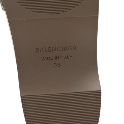 Balenciaga Rubber Allover Logo Womens Pool Wedge Slide Sandals 38 Dark Mink 6 of 8