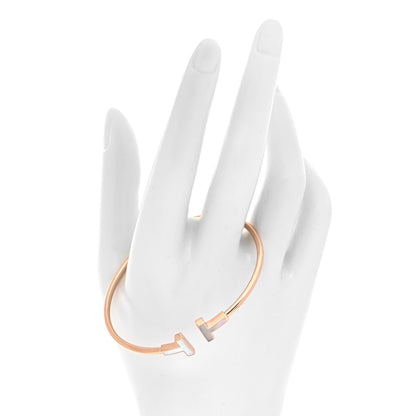 Tiffany 18K Rose Gold Mother of Pearl T Wire Bracelet 2 of 4