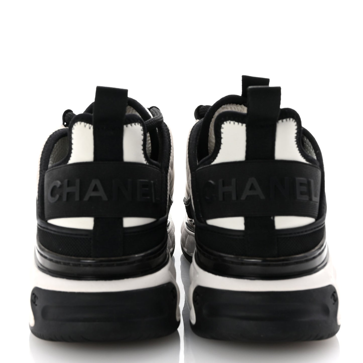 Suede Calfskin Mixed Fibers CC Sneakers 36.5 White Black