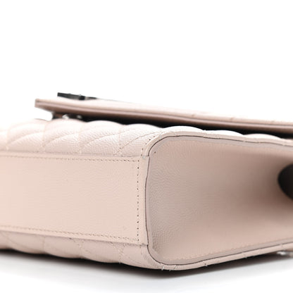 Saint Laurent Grain De Poudre Textured Mixed Matelasse Medium Triquilt Monogram Satchel Marble Pink 9 of 9