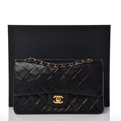 Chanel Lambskin Quilted Medium Double Flap Black 17 of 17