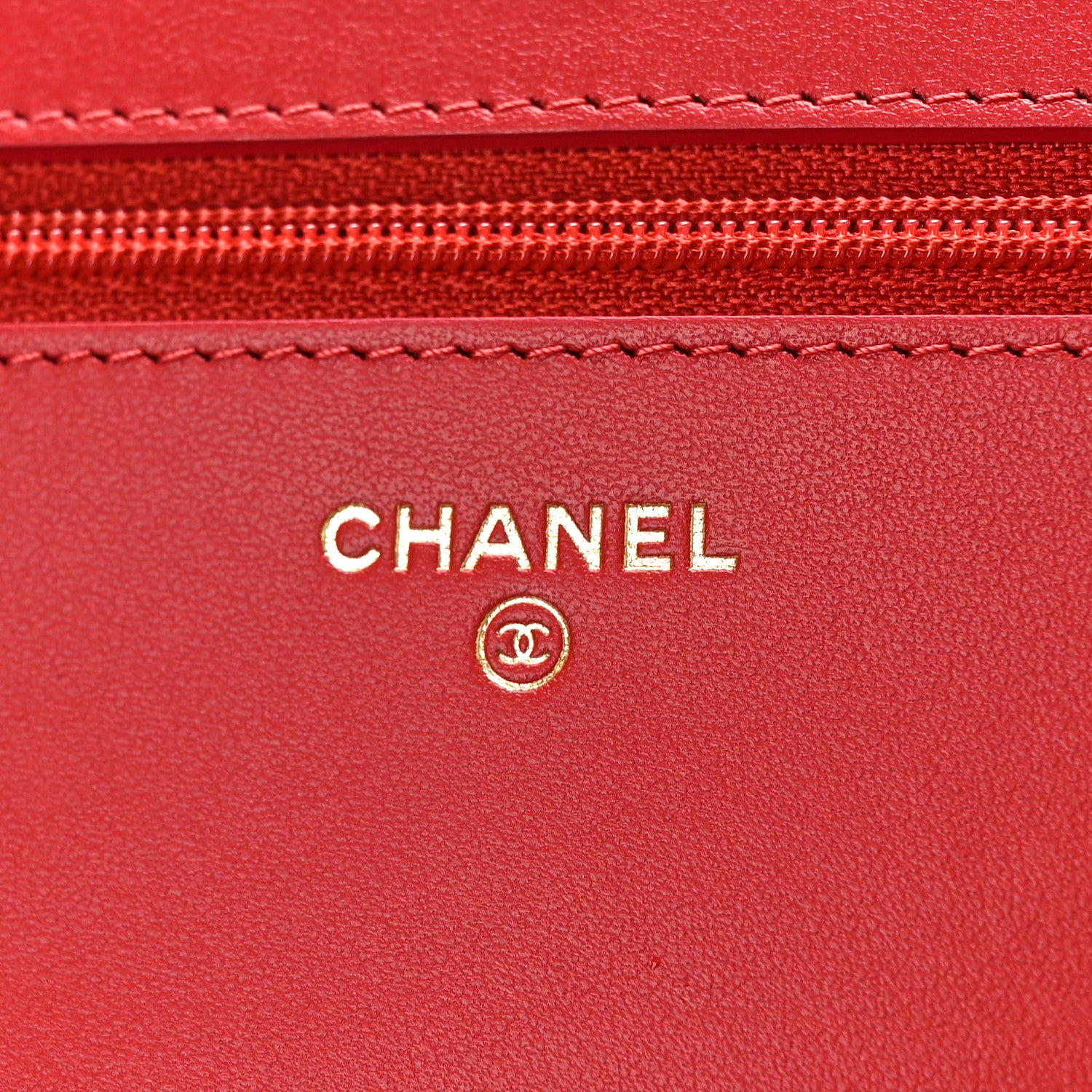 Chanel Caviar Camellia Embossed Wallet On Chain WOC Red 6 of 10