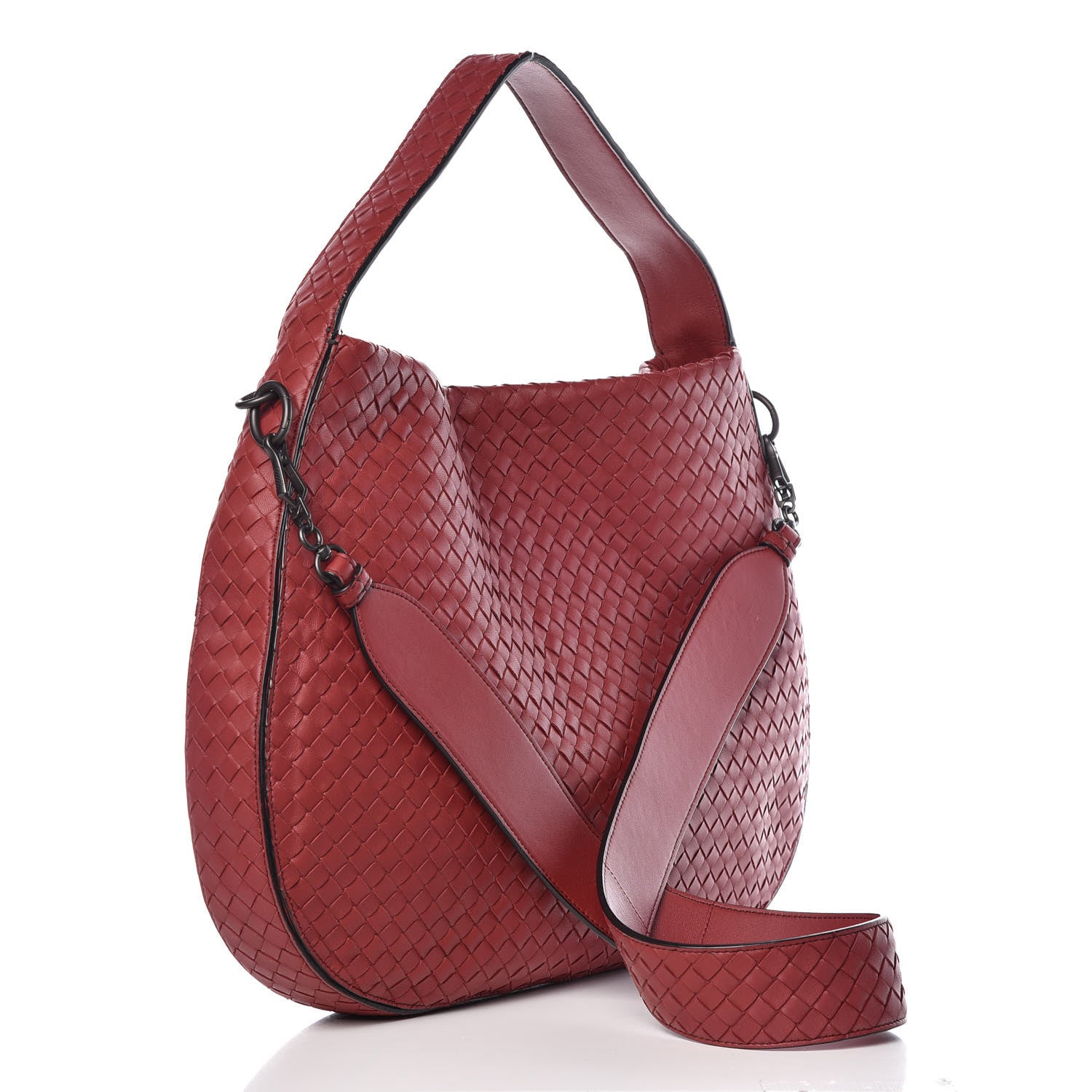 Bottega Veneta Nappa Intrecciato Large City Hobo Baccara Rose Nero 3 of 11