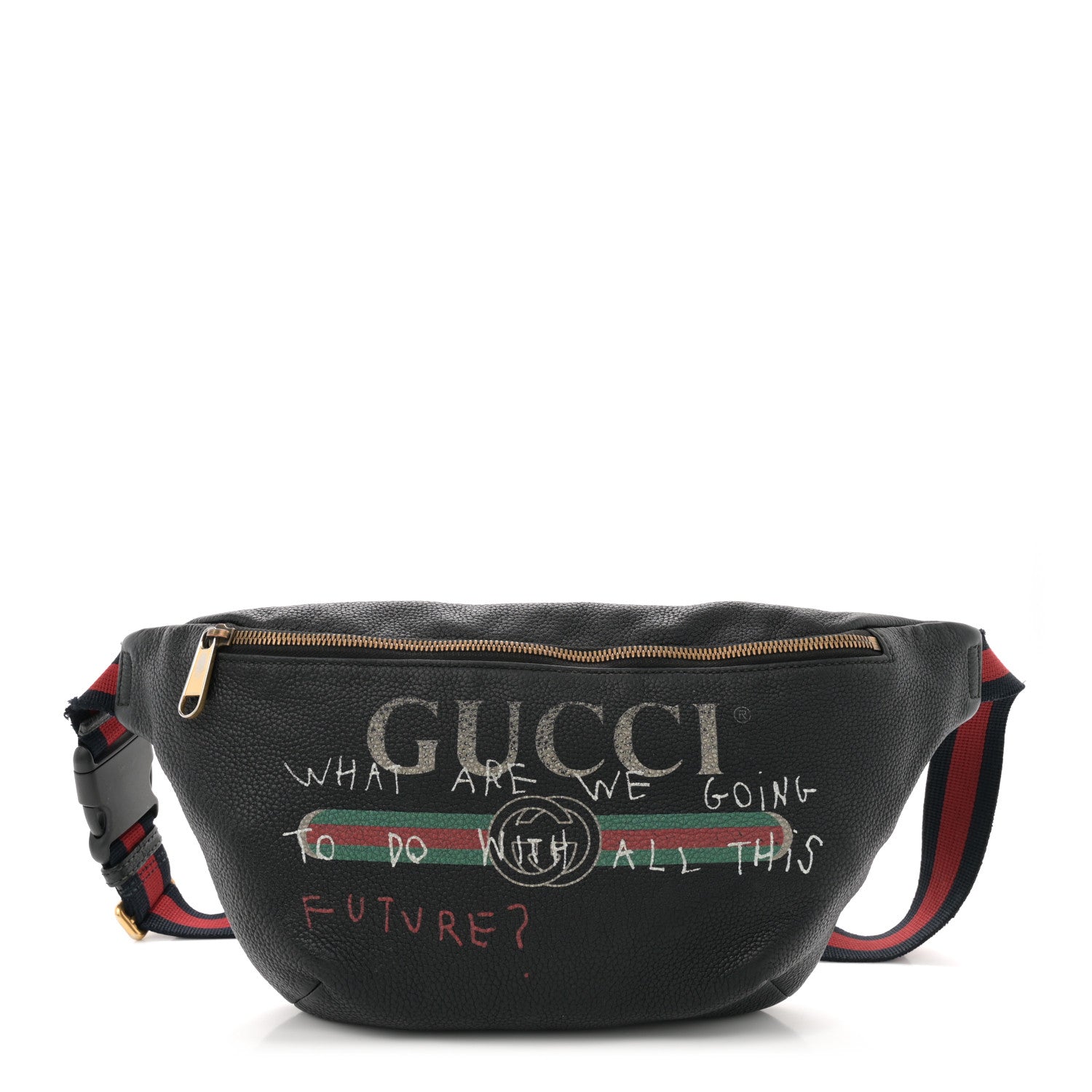 Gucci Grained Calfskin Coco Capitan Logo Belt Bag Black 1 of 14