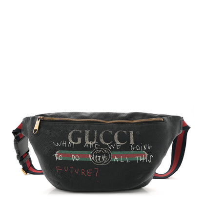 Gucci Grained Calfskin Coco Capitan Logo Belt Bag Black 1 of 14