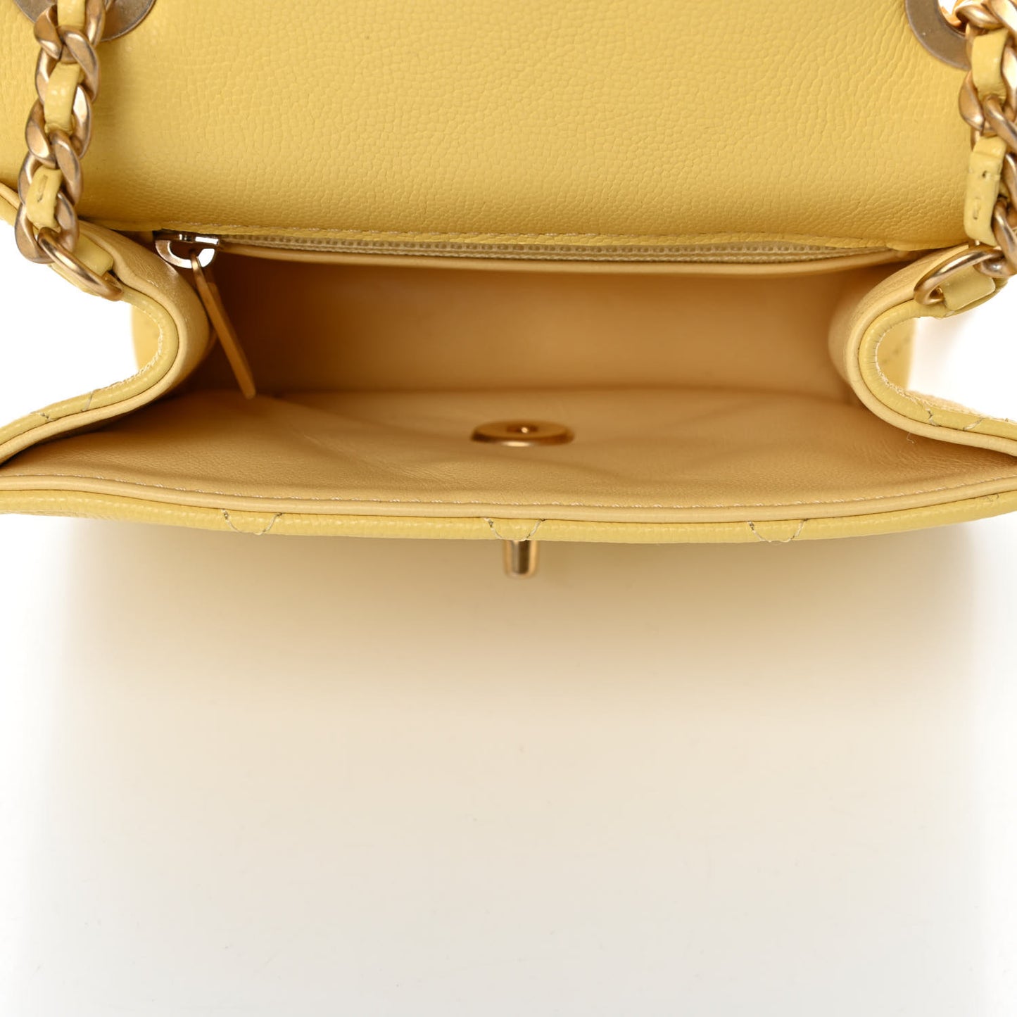 Caviar Quilted Mini Sweet Classic Flap Yellow