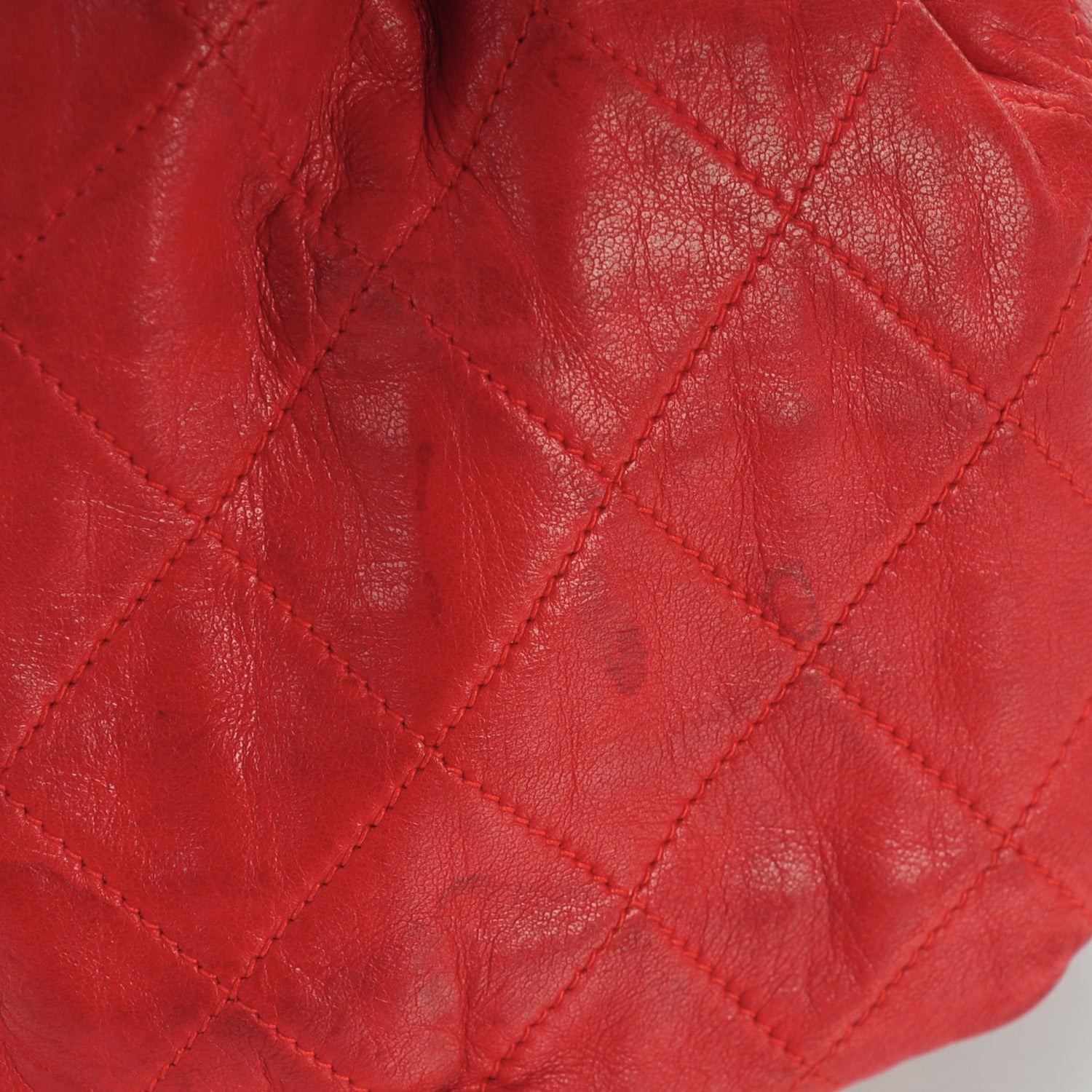 Chanel Lambskin Drawstring Pouch Bag Red 10 of 10