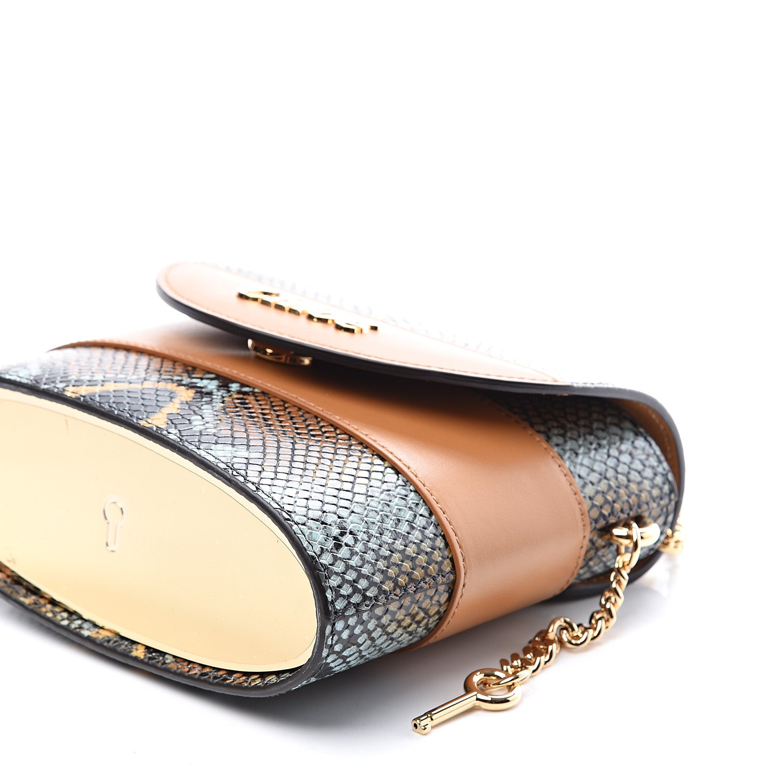 Chloe Calfskin Python Embossed Small Aby Lock Faded Blue 8 of 10