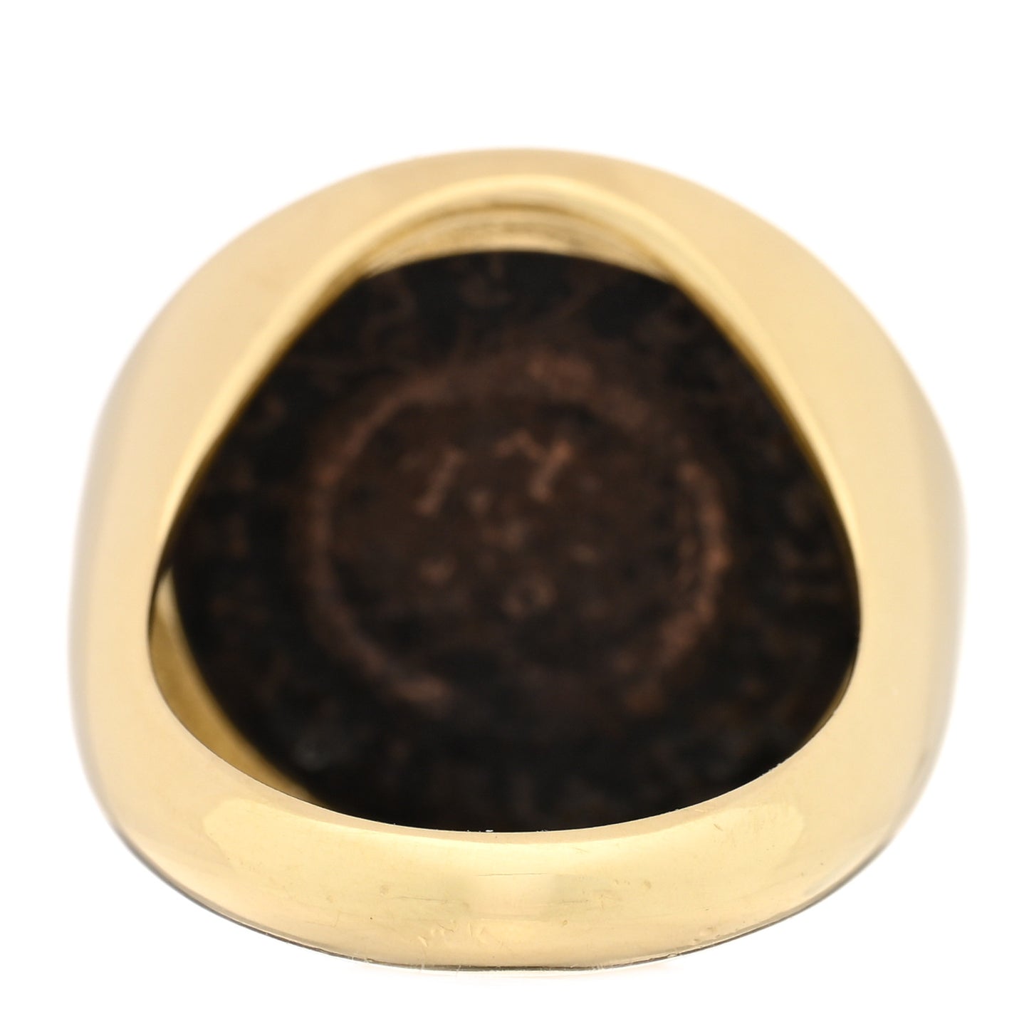 18K Yellow Gold Ancient Coin Signet Ring 53 6.25