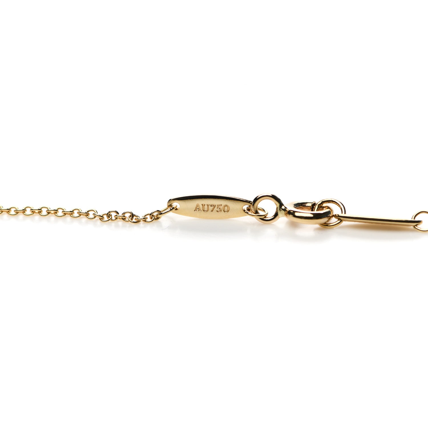 Tiffany 18K Yellow Gold Diamond .17ct Elsa Peretti Diamonds by the Yard Pendant Necklace 6 of 7