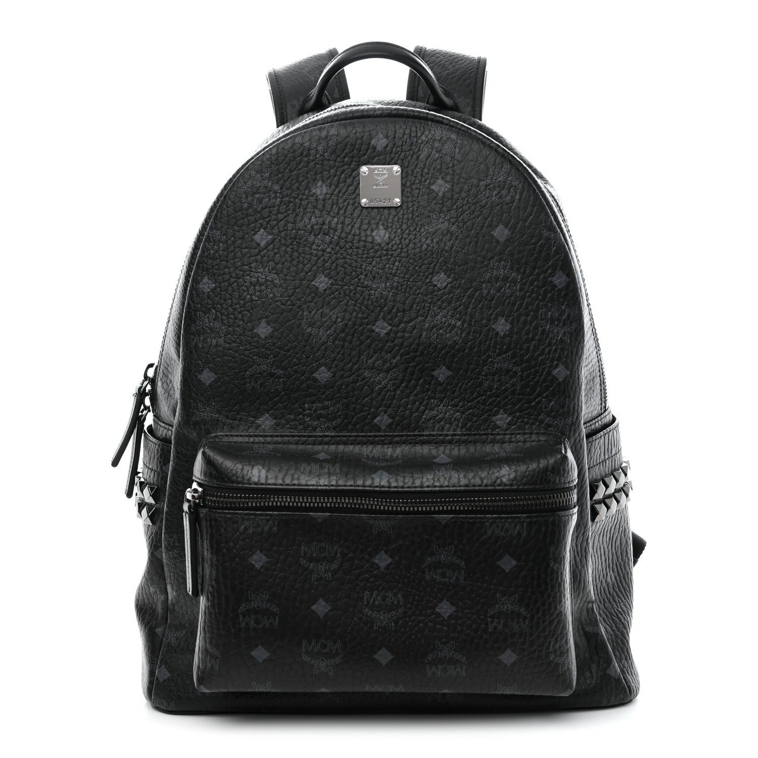 MCM Visetos Medium Side Studs Stark Backpack Black 1 of 8
