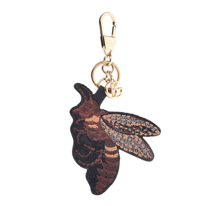 Gucci GG Supreme Monogram Embroidered Bee Bag Charm Key Holder 1 of 4