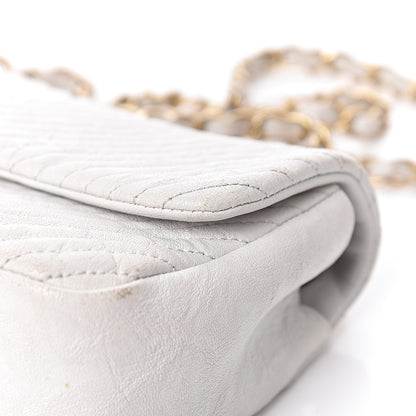 Chanel Calfskin Surpique Chevron Small Flap White 21 of 34