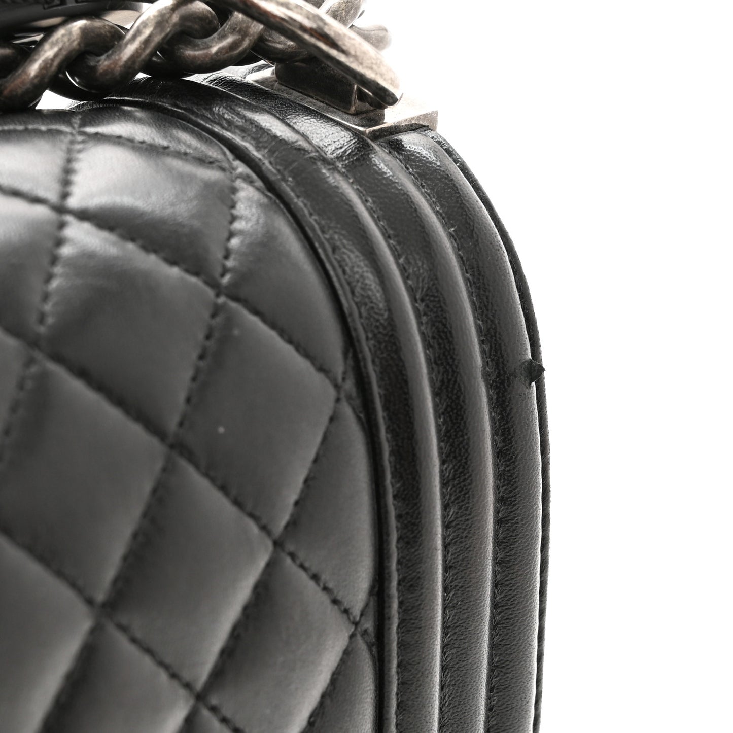 Lambskin Quilted New Medium Boy Flap Black