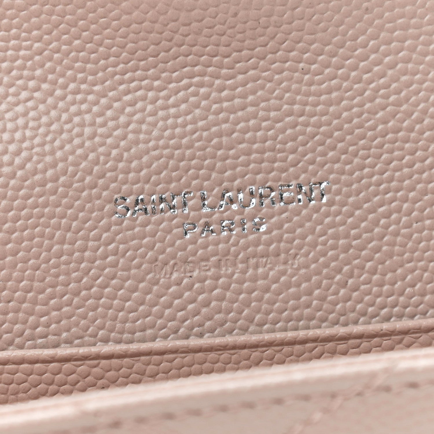 Saint Laurent Grain De Poudre Matelasse Chevron Small Monogram Envelope Wallet Blush 6 of 7