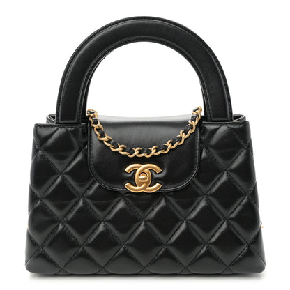 Chanel Shiny Aged Calfskin Quilted Nano Kelly Shopper Black 1 of 11