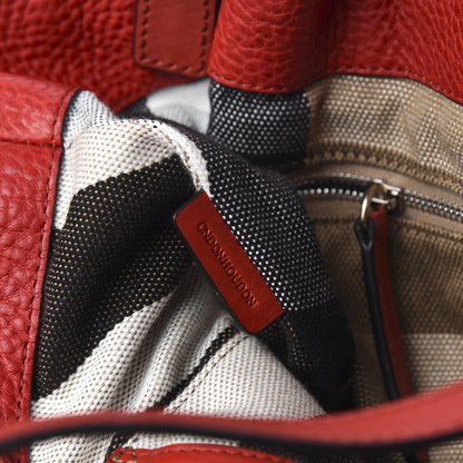 Burberry Grainy Calfskin House Check Small Maidstone Red 10 of 11