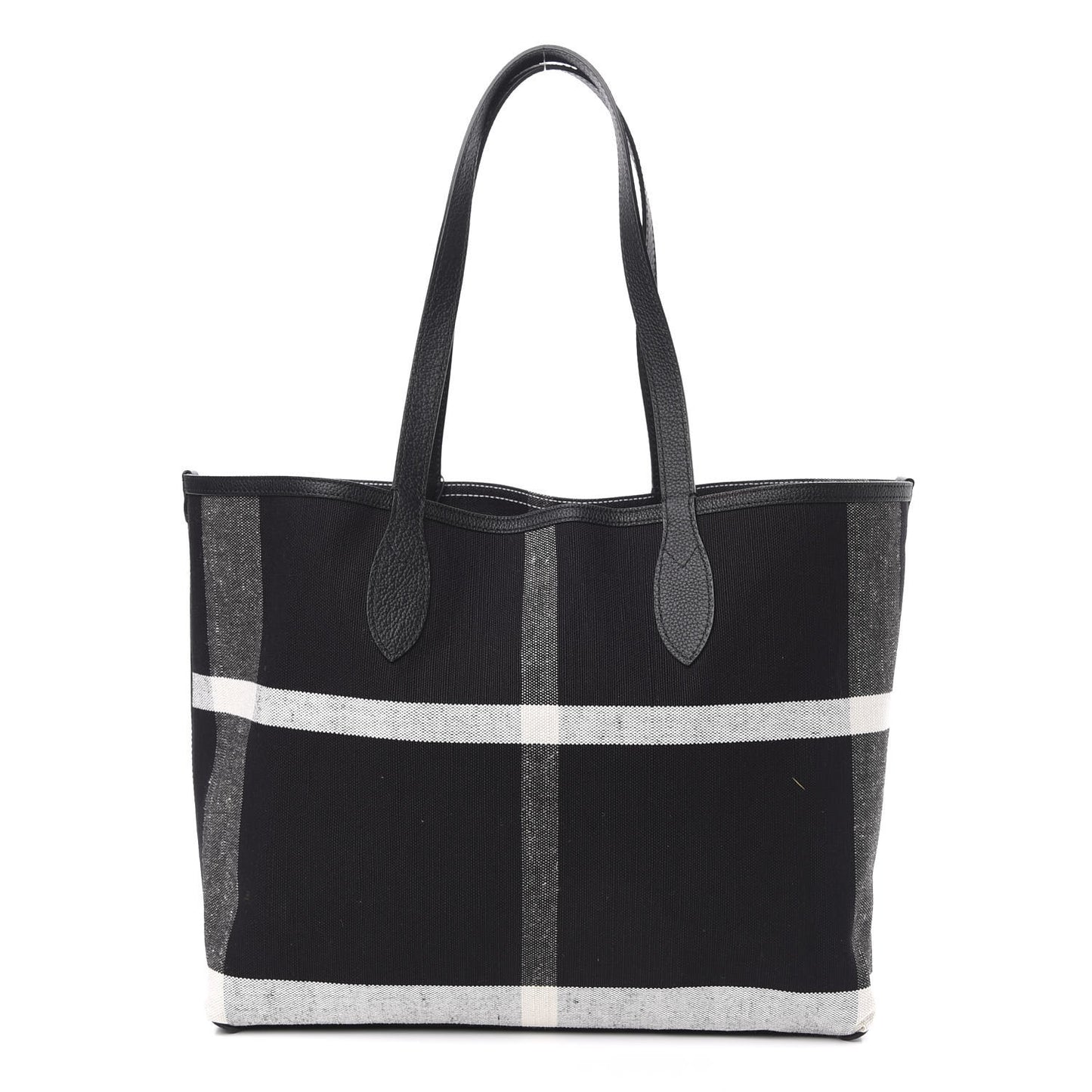 Coated Canvas Mega Check Medium Doodle Tote Black White