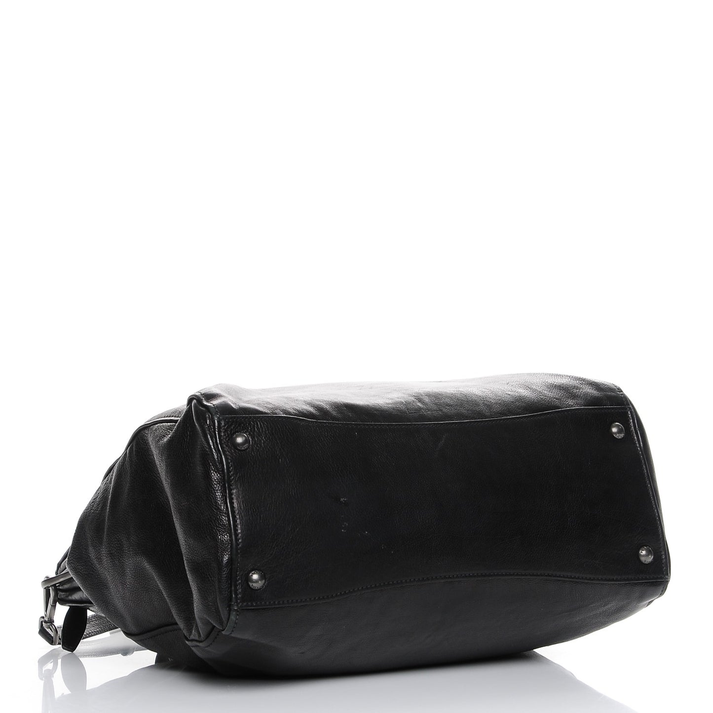 Glace Calf Shopping Tote Nero Black