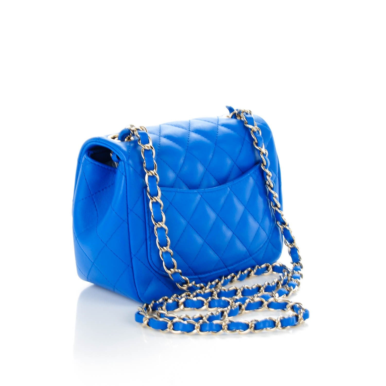 Chanel Lambskin Quilted Mini Square Flap Blue 3 of 8