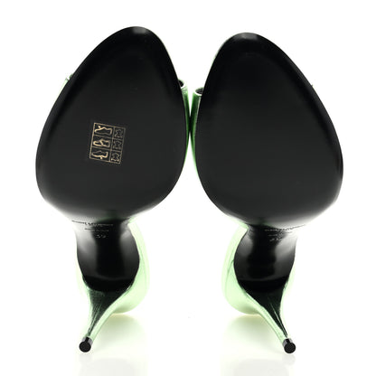 Saint Laurent Metallic Nappa La 16 Mule Sandals 39 Green 4 of 6
