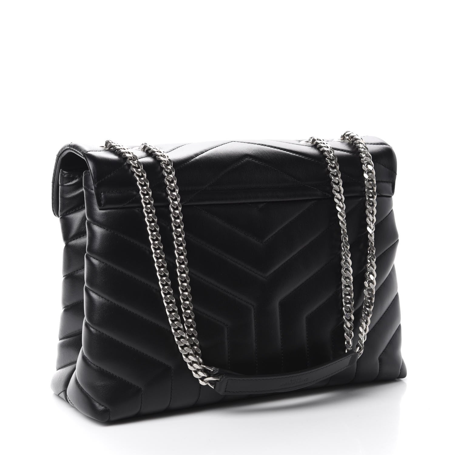 Saint Laurent Calfskin Y Quilted Monogram Medium Loulou Chain Satchel Black 3 of 11
