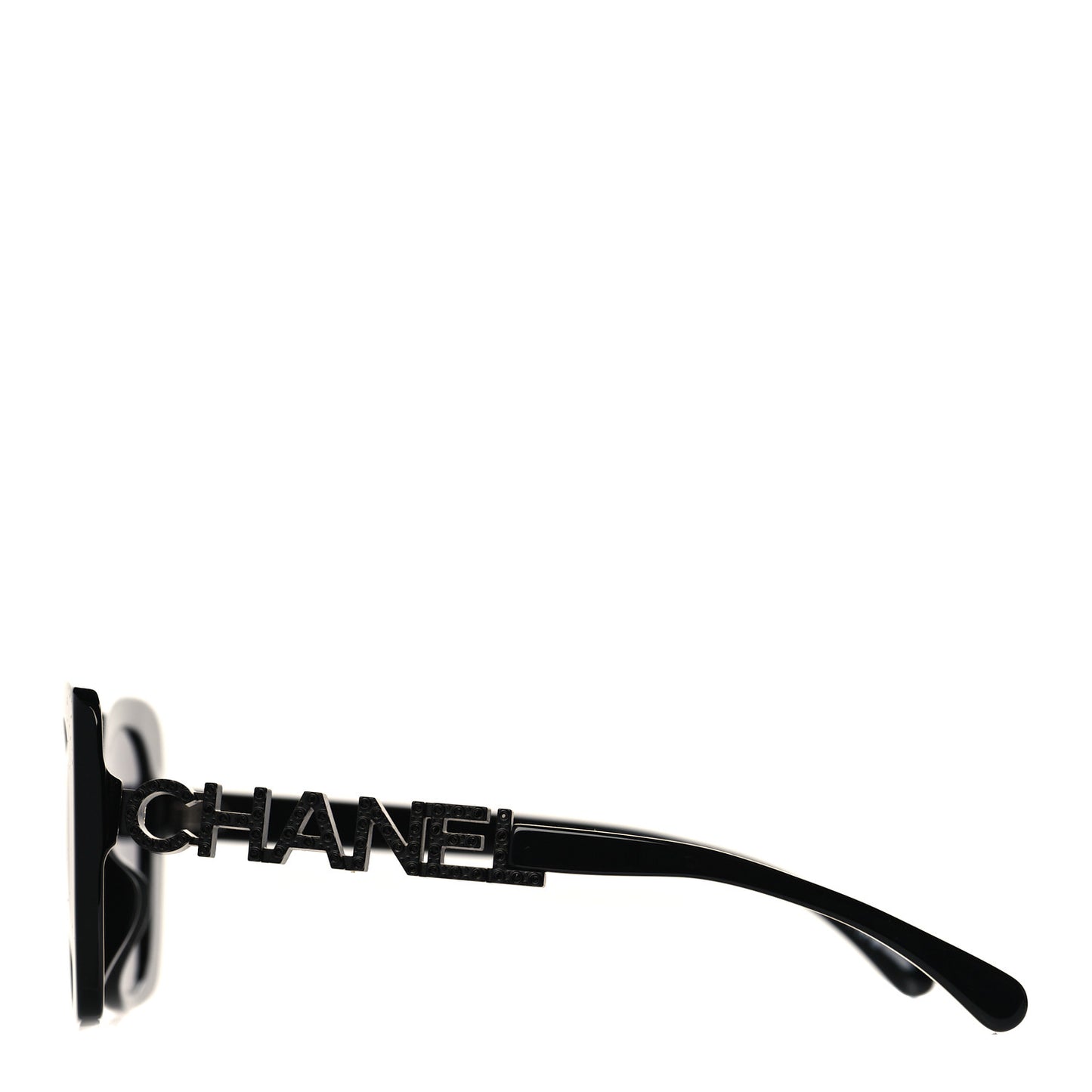 Acetate Strass Polarized Square Sunglasses 5422-B-A Black