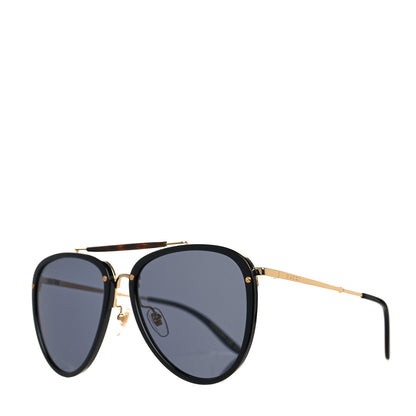 Gucci Metal Aviator Sunglasses GG0672S Black Gold 1 of 7