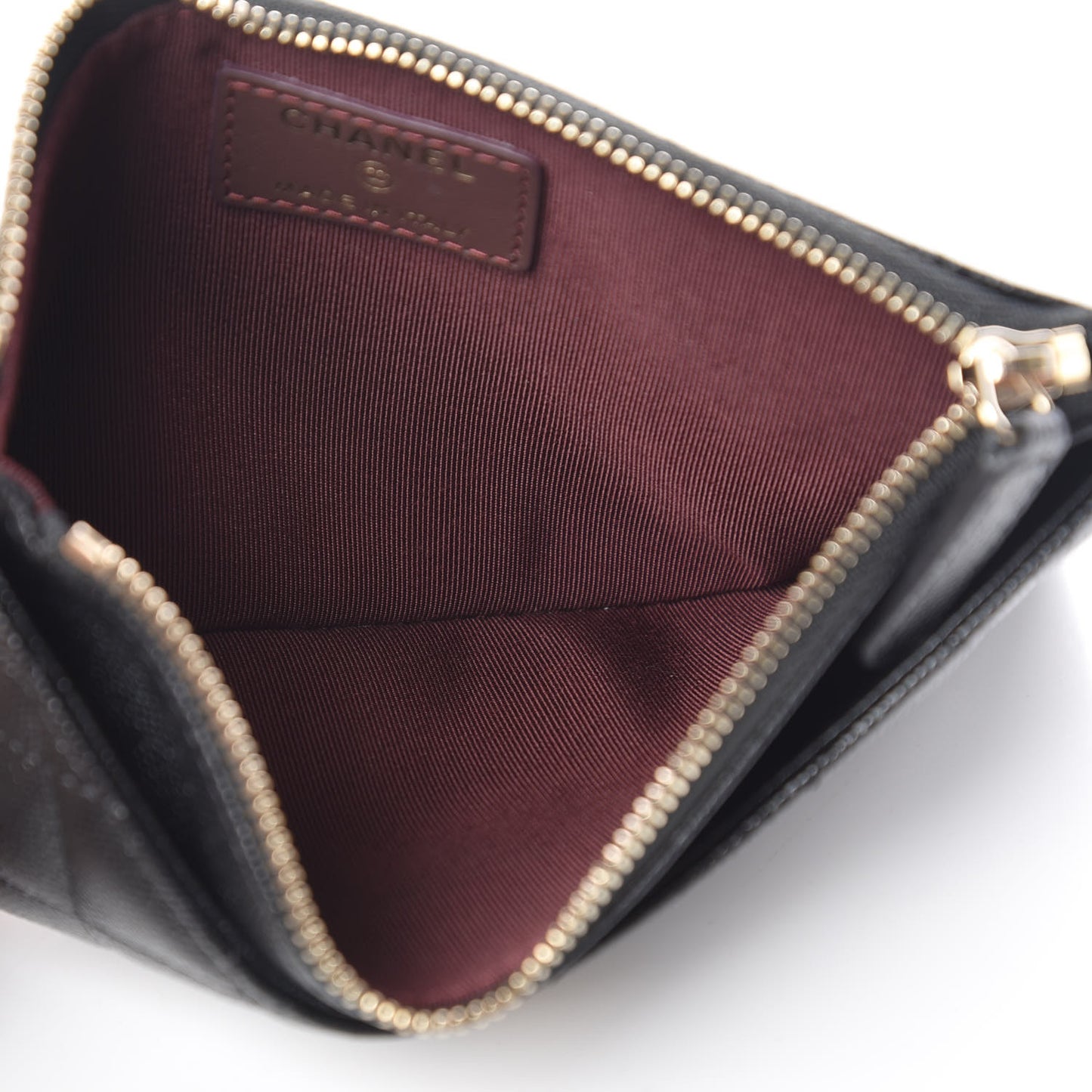 Caviar Quilted Classic Zip Pouch Black