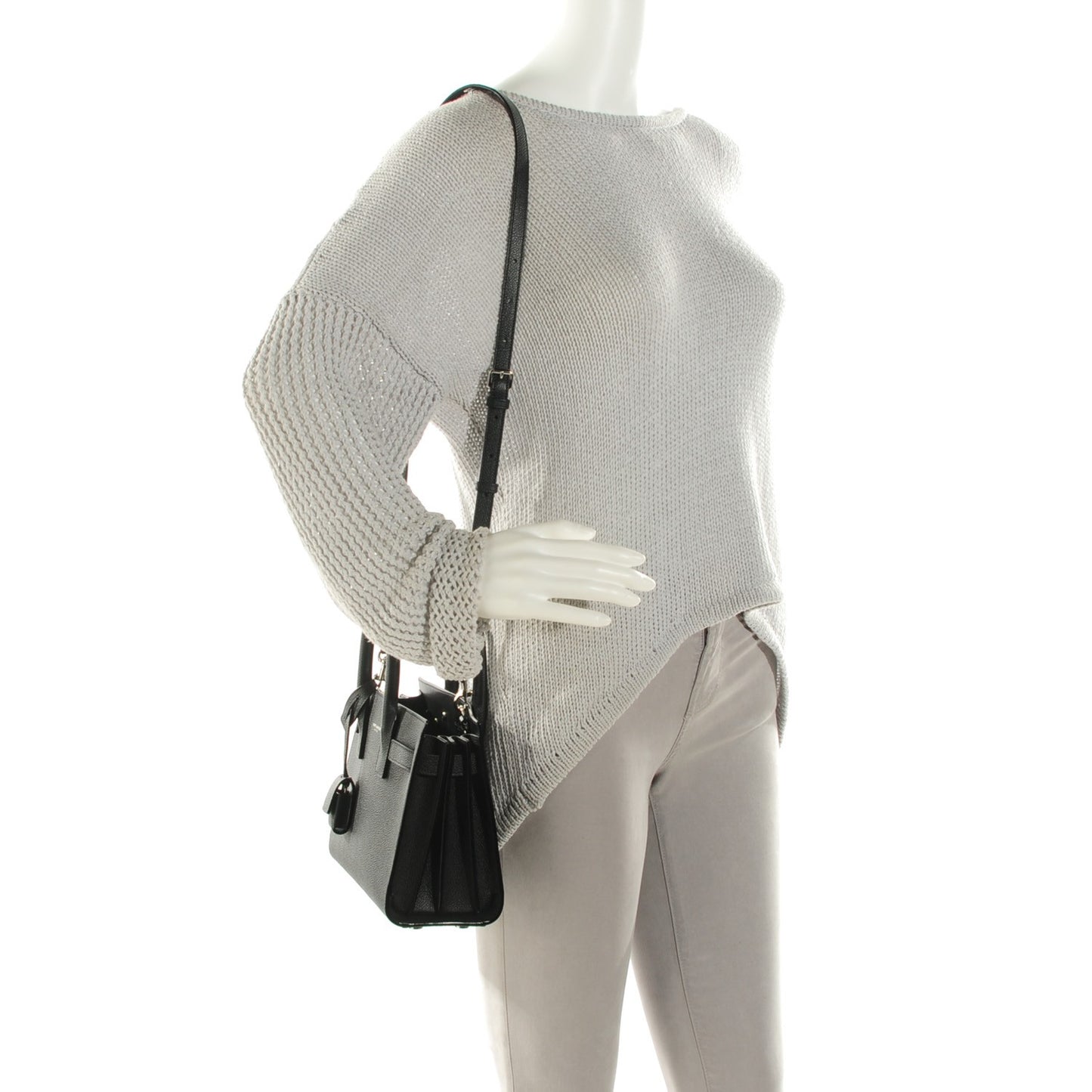 Grained Calfskin Nano Sac De Jour Black