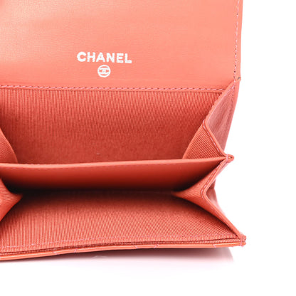 Chanel Patent Quilted Flap Card Holder Wallet Coral 4 of 4