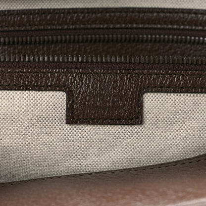 Gucci GG Supreme Monogram Textured Dollar Calfskin Web Large Savoy Bowling Bag Beige Ebony New Acero 5 of 9