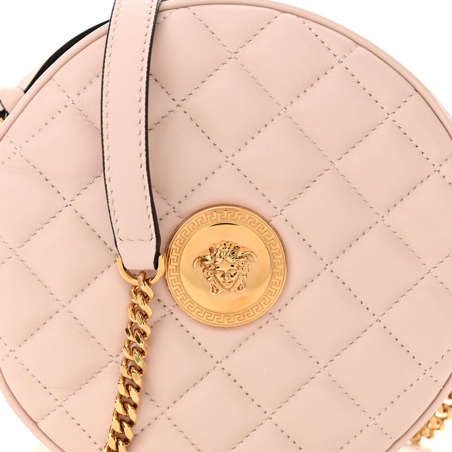 Versace Nappa Quilted La Medusa Round Camera Bag Light Pink 7 of 10
