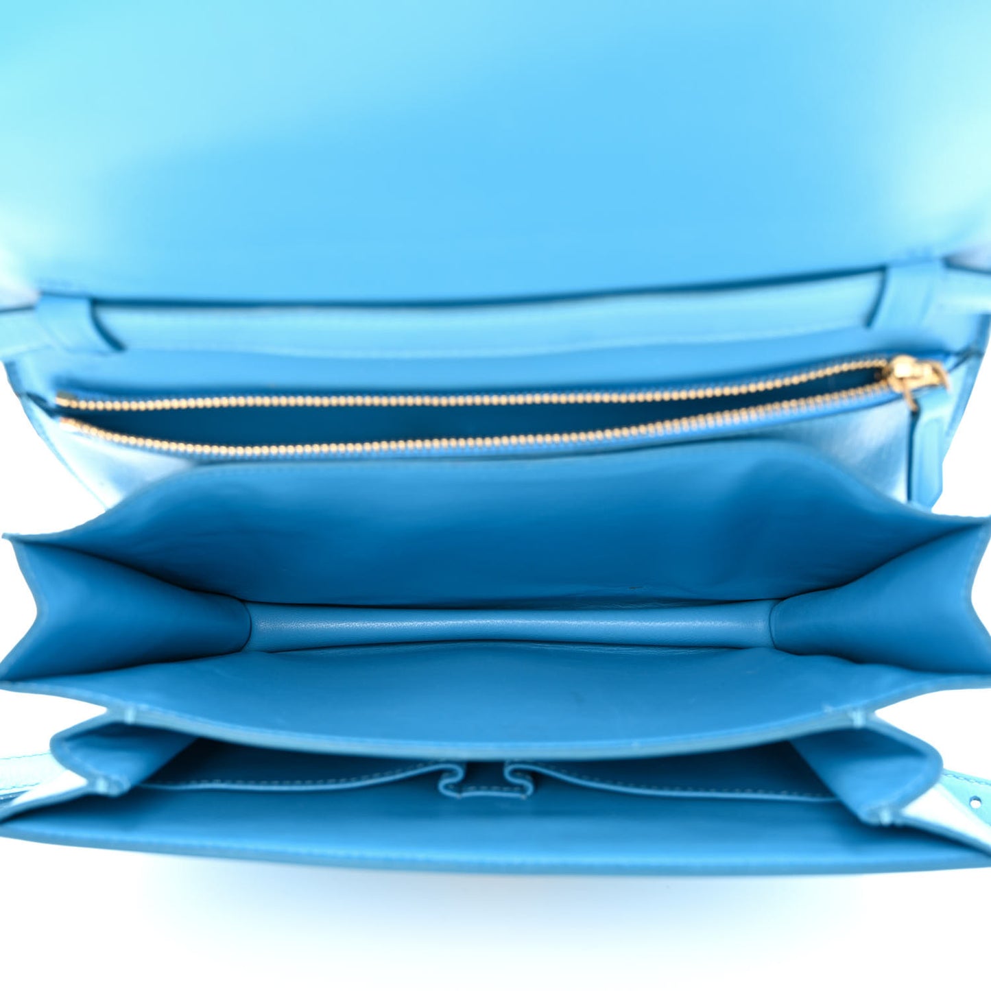 Box Calfskin Medium Classic Box Flap Bag Blue