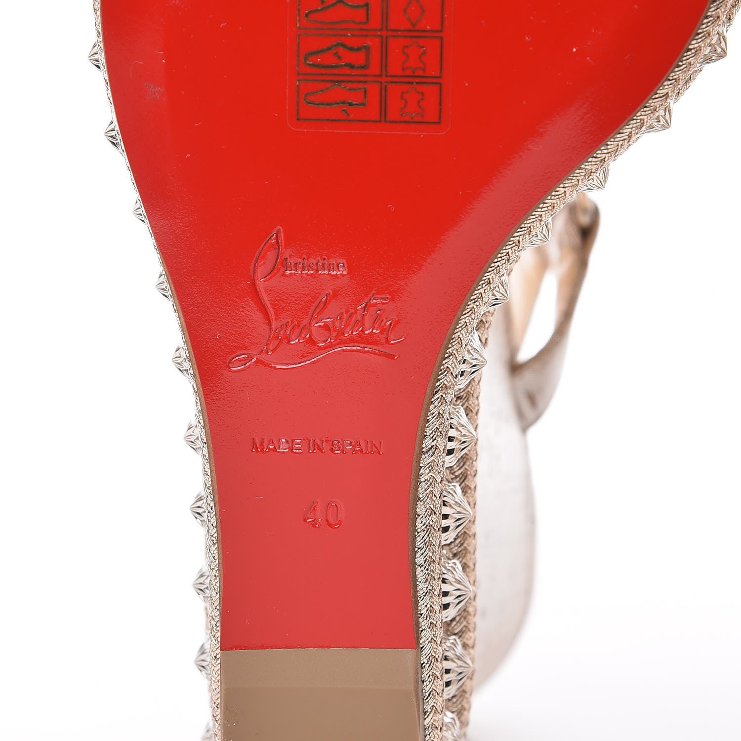 Christian Louboutin Cork Studded Pyradiams 110 Platform Sandals 40 Silver 6 of 7