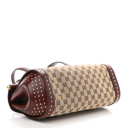 Gucci Monogram Bamboo Bullet Satchel Burgundy 4 of 9