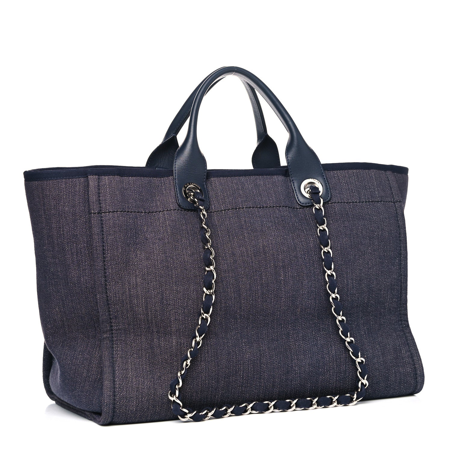 Chanel Denim Large Deauville Tote Dark Blue 2 of 6