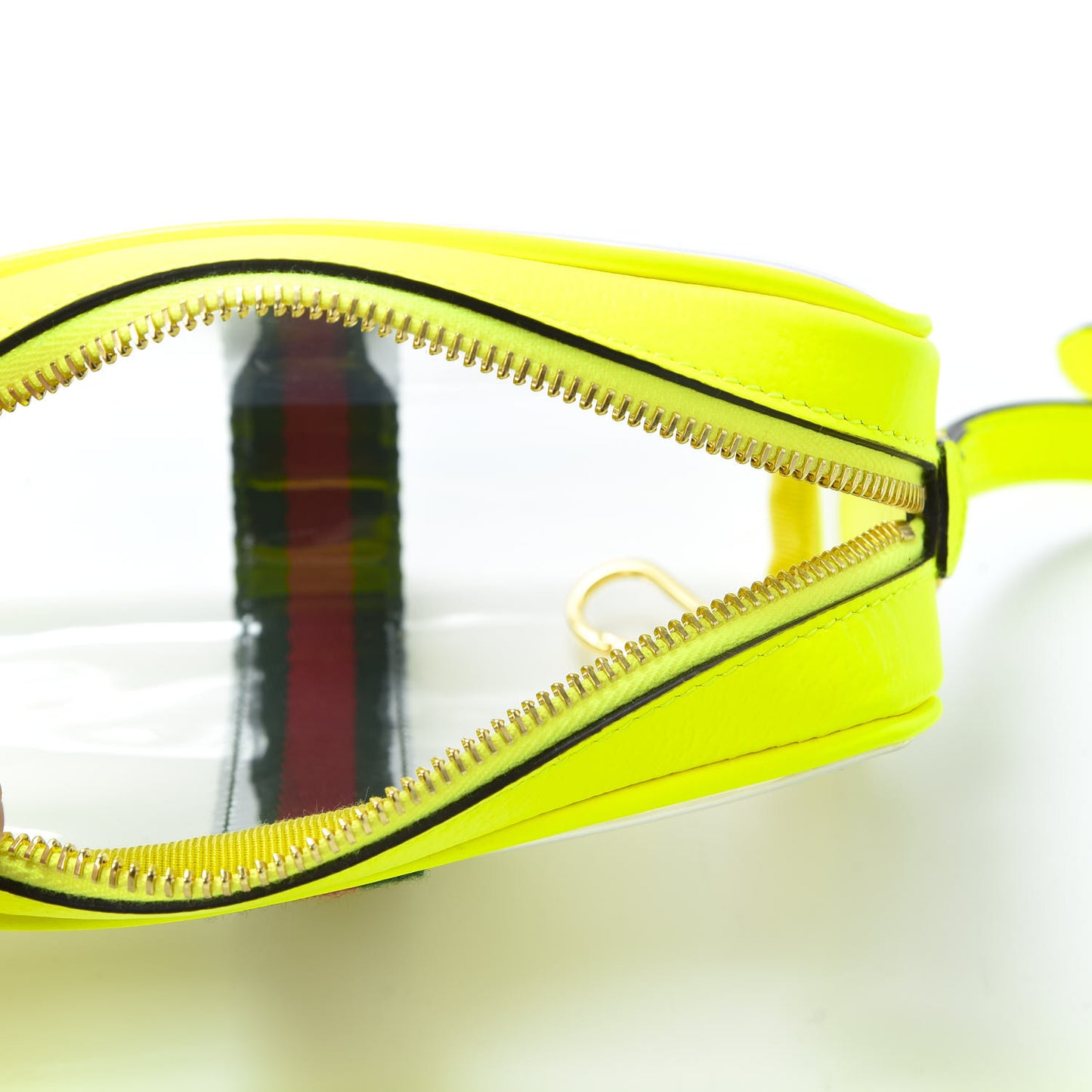 Vinyl Web Mini Ophidia Transparent Shoulder Bag Yellow Fluo