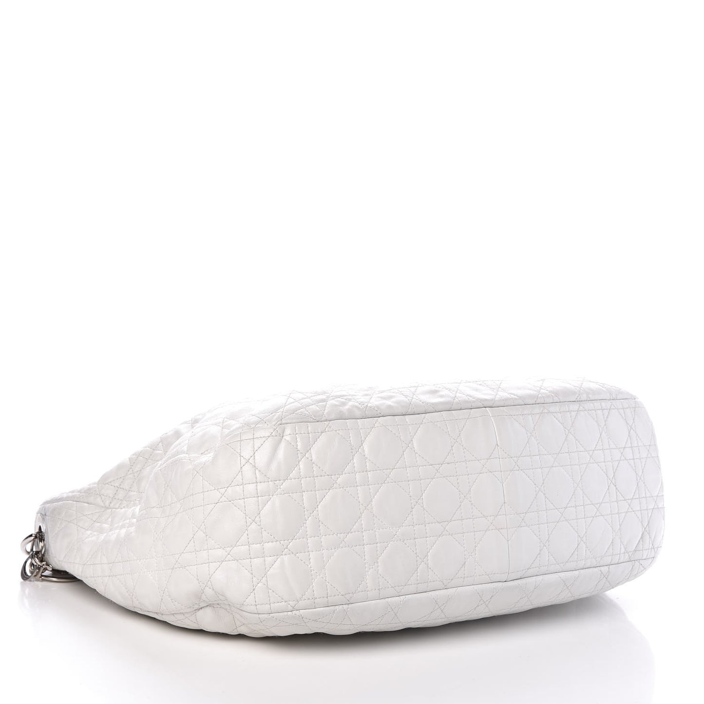 Lambskin Cannage Large Dior Soft Hobo White