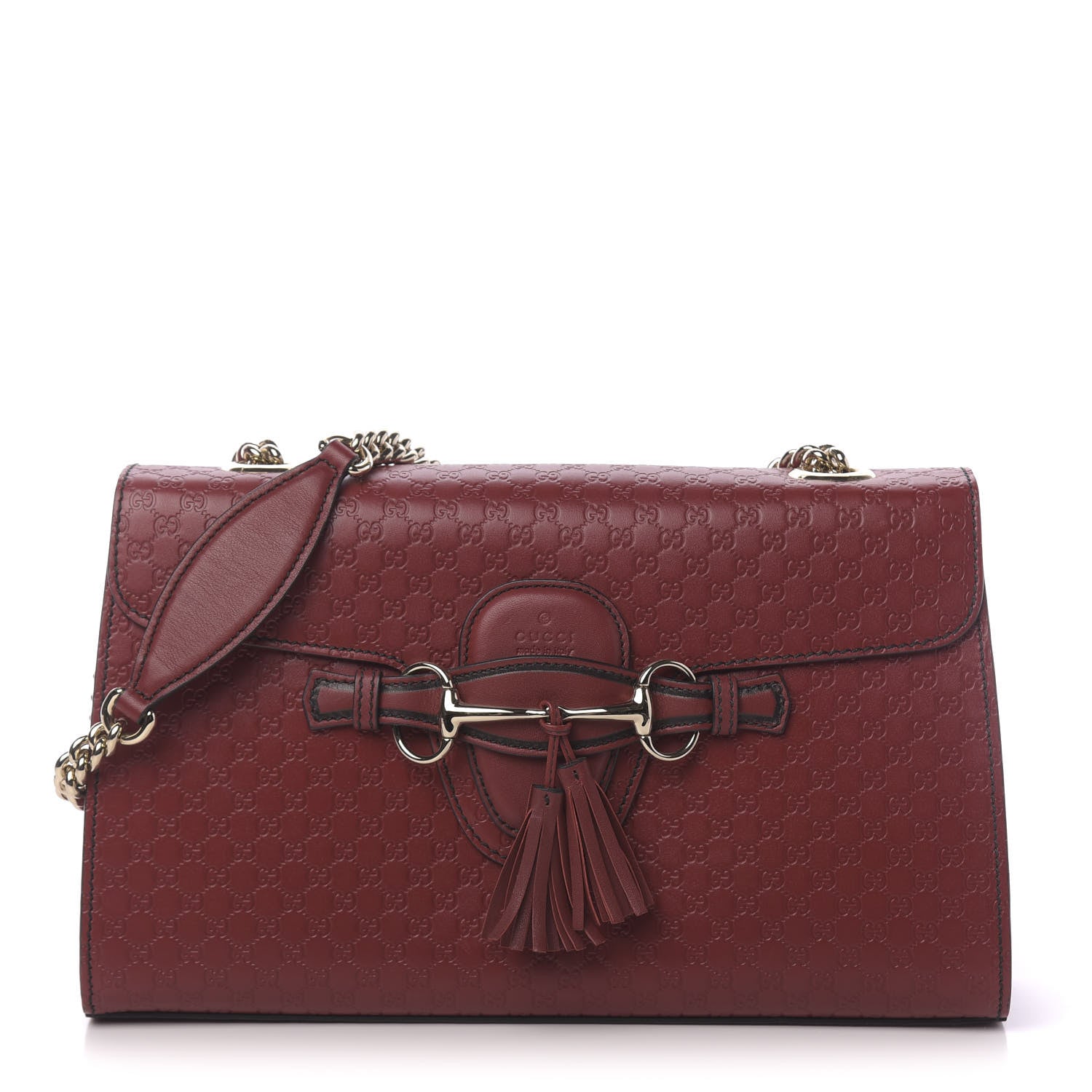 Gucci Microguccissima Medium Emily Chain Shoulder Bag Red 1 of 11