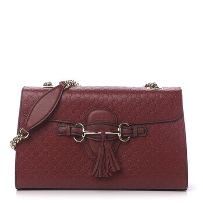 Gucci Microguccissima Medium Emily Chain Shoulder Bag Red 1 of 11